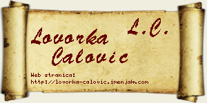 Lovorka Ćalović vizit kartica